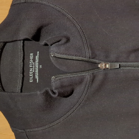 Eileen Fisher Woman Full Zip Sweater/Jacket Made In USA Black Sz 1X - Picture 2 of 7